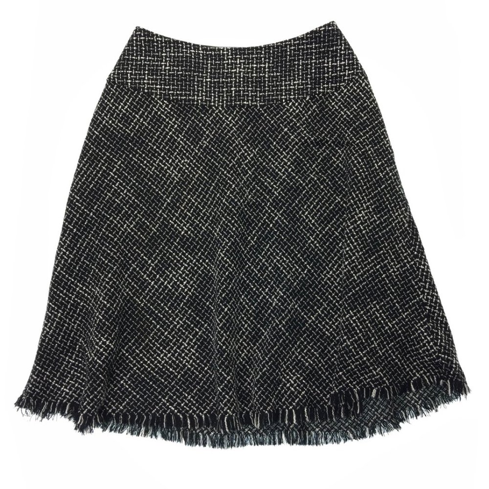 Coldwater Creek Womens Tweed Fringe A-Line Skirt